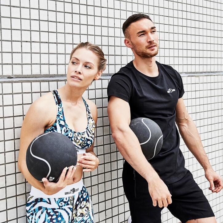 Pack Medicine Ball Gorilla Sports 1/2/3 kg Gomma Nero/Grigio 23 cm 4/4