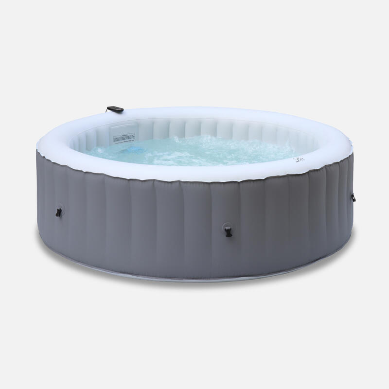 Spa gonflable rond – Kili 6 gris - 6 personnes, pompe, chauffage, gonfleur,