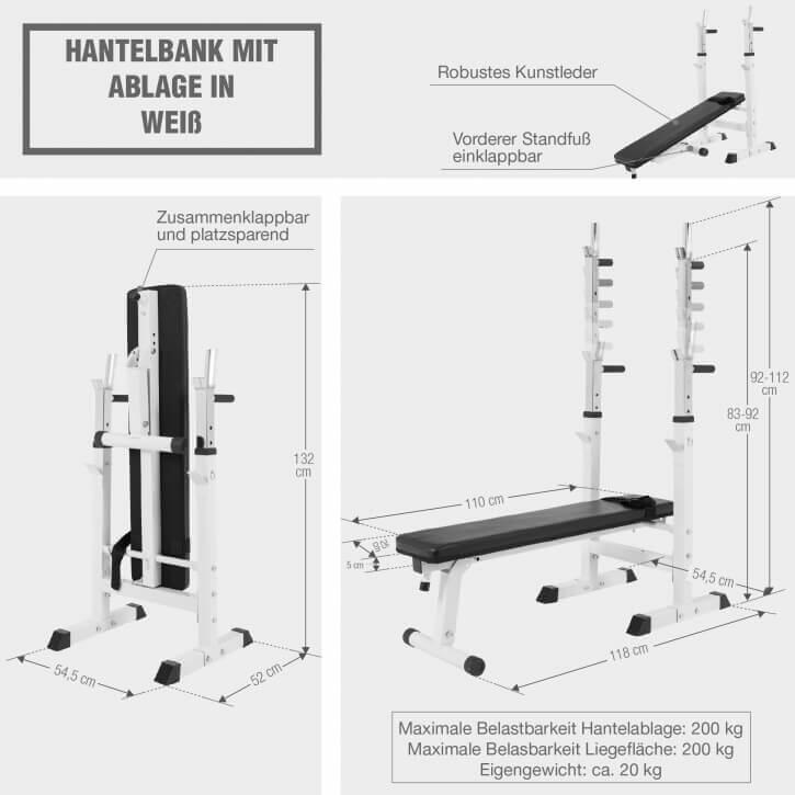 GORILLA SPORTS Hantelbank mit Ablage 2/7