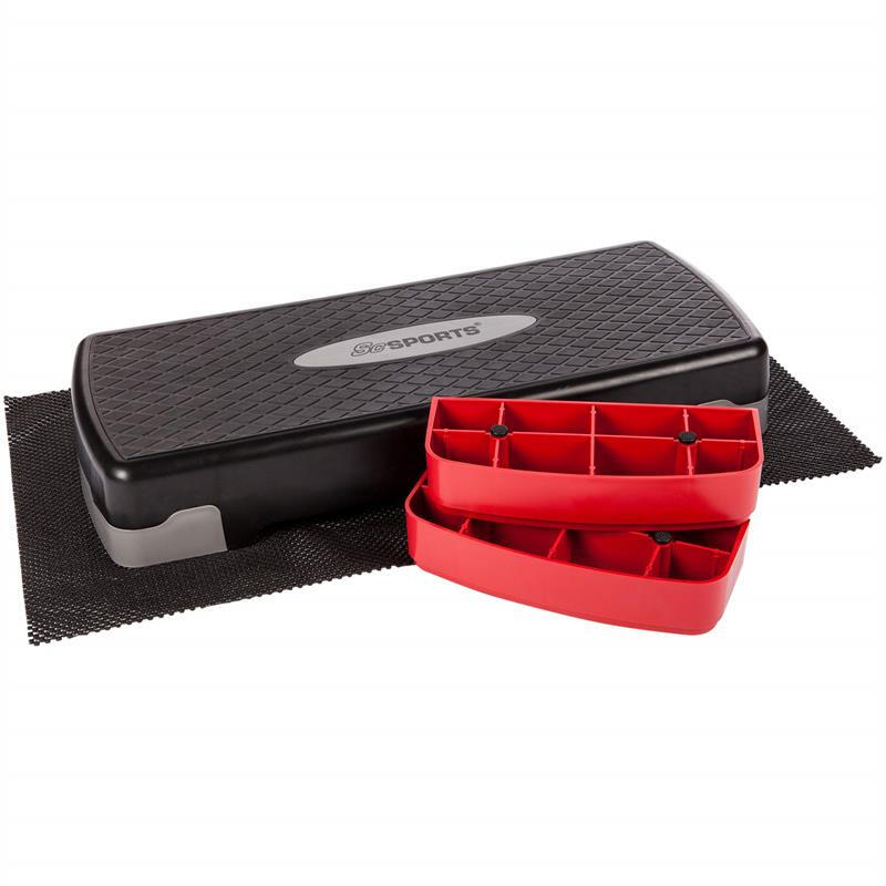 Stepper, reglabil pe inaltime, cu 2 trepte, 15cm, cu covoras ScSports