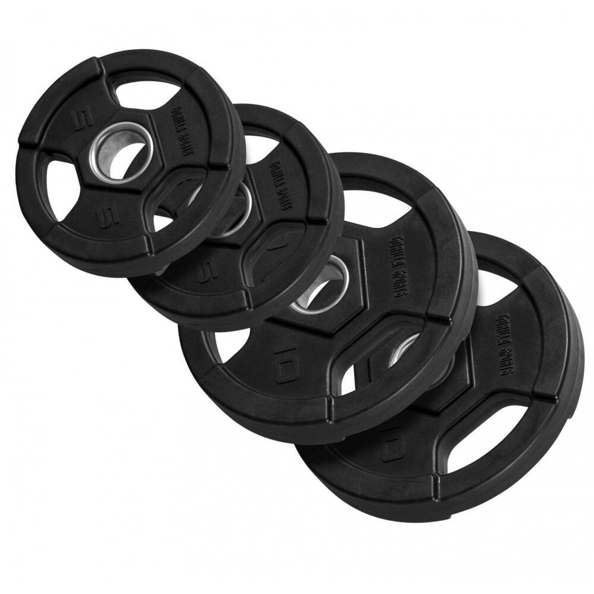 GORILLA SPORTS GORILLA SPORTS Olympic Weight Plate 50mm Polyurethane Black 1.25–25 kg