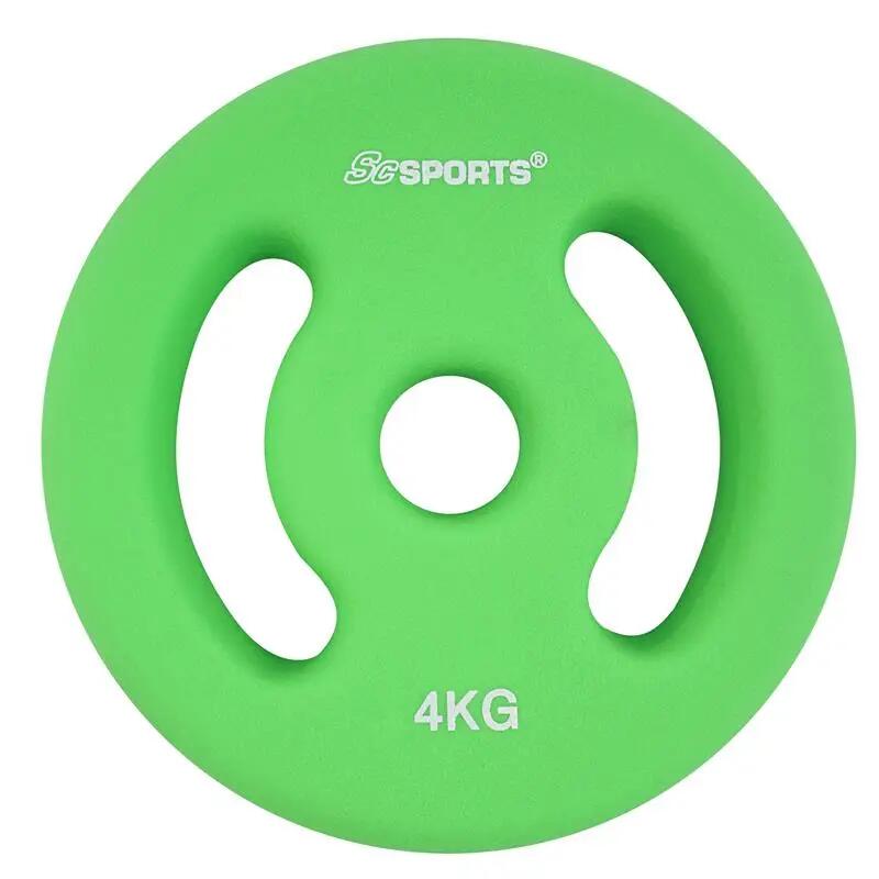 Set placi de greutate din neopren 30 si 31mm fonta 2 x 4 KG verde 4/6