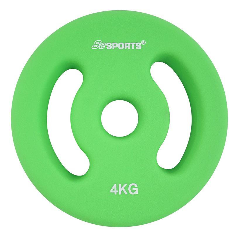 Set placi de greutate din neopren 30 si 31mm fonta 2 x 4 KG verde
