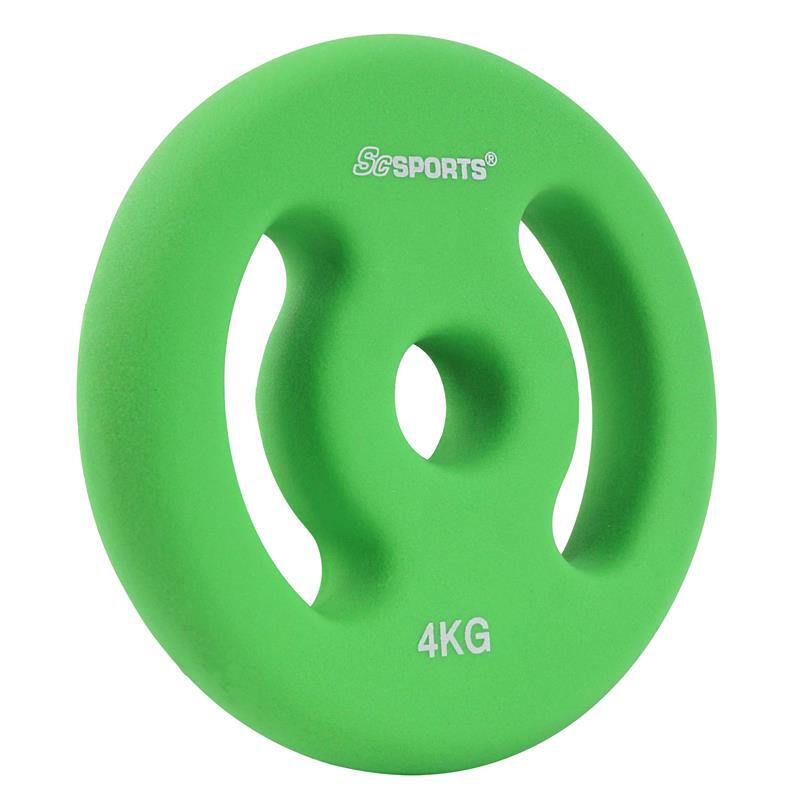 Set placi de greutate din neopren 30 si 31mm fonta 2 x 4 KG verde