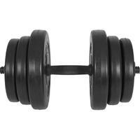KIT HALTÈRES COURT 20KG AVEC DISQUES PLASTIQUES | MUSCULATION | 25MM