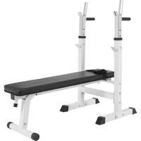 BANC PLIABLE AVEC SUPPORT DE BARRE ET POIGNÉES À DIPS | MUSCULATION