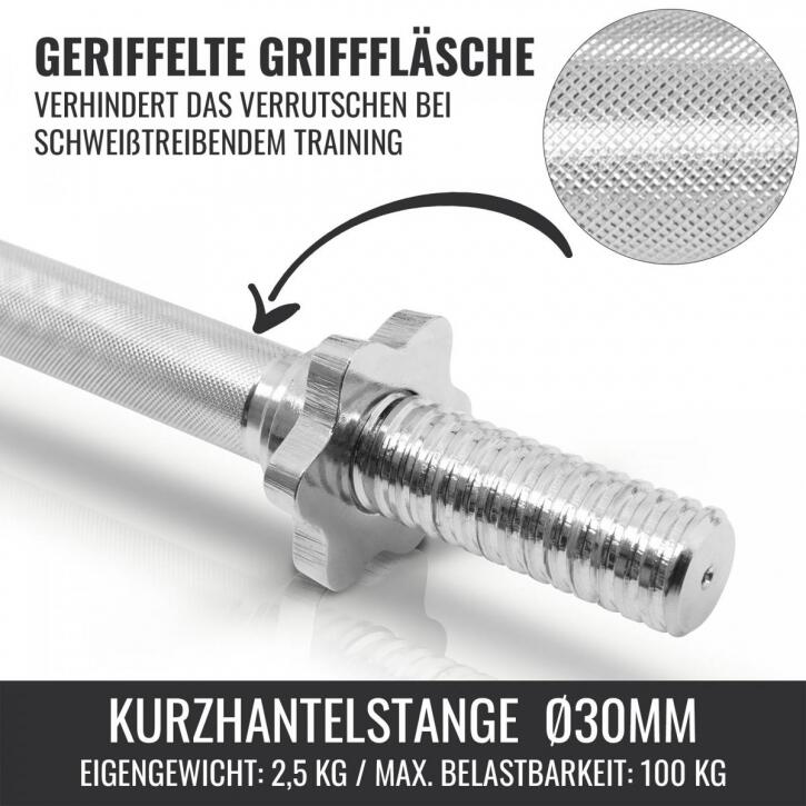 Gorilla Sports Dumbellset - Halterset - Gripper Kunststof - 30 kg - Halterstang