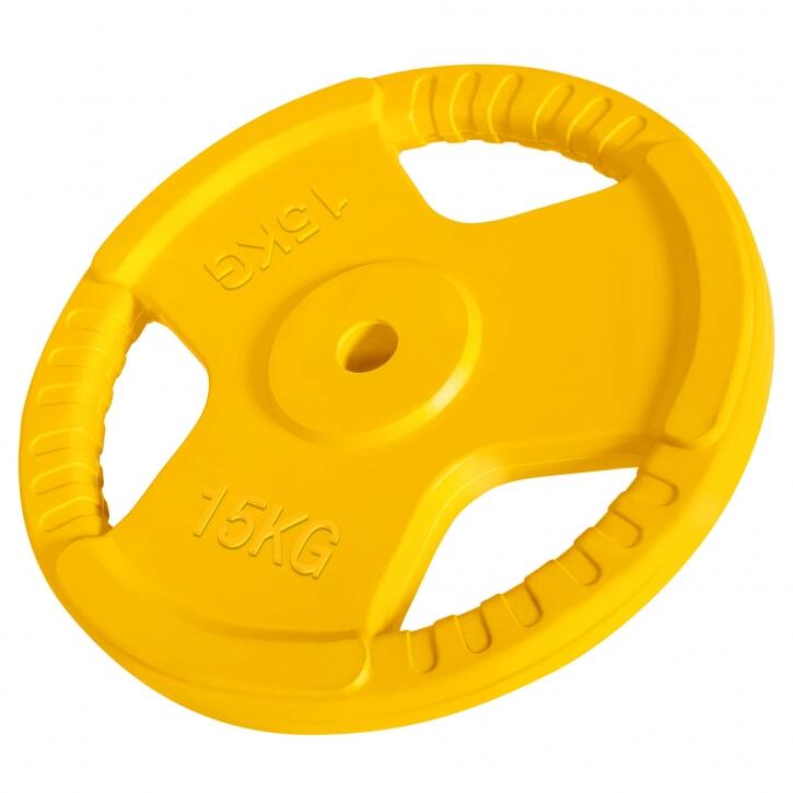 Disco Musculación Gorilla sports 30mm triple agarre pesas goma