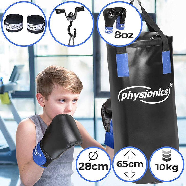 Physionics Bokszak Kinderen Met Bokshandschoenen 55x25cm 10kg