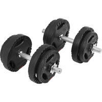 KIT HALTÈRES COURT 20KG AVEC DISQUES PLASTIQUES GRIP | MUSCULATION | 30MM/31MM