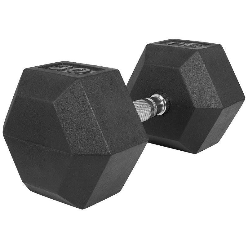 Gorilla Sports Dumbell - 30 kg - Gietijzer (rubber coating) - Hexagon