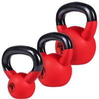 3 KETTLEBELLS FONTE AVEC REVÊTEMENT NÉOPRÈNE | MUSCULATION | 4KG, 8KG ET 12KG
