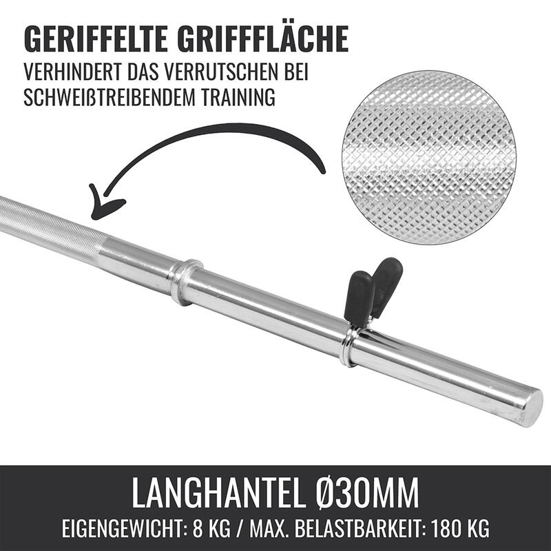 Gorilla Sports Halterstang - 120 cm - 30/31 mm - Veersluiting