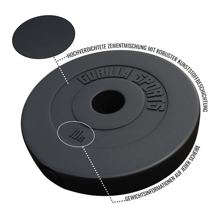 Gewichtsschijf - Olympisch - Halterschijf - 10 kg - Kunststof - 50 mm