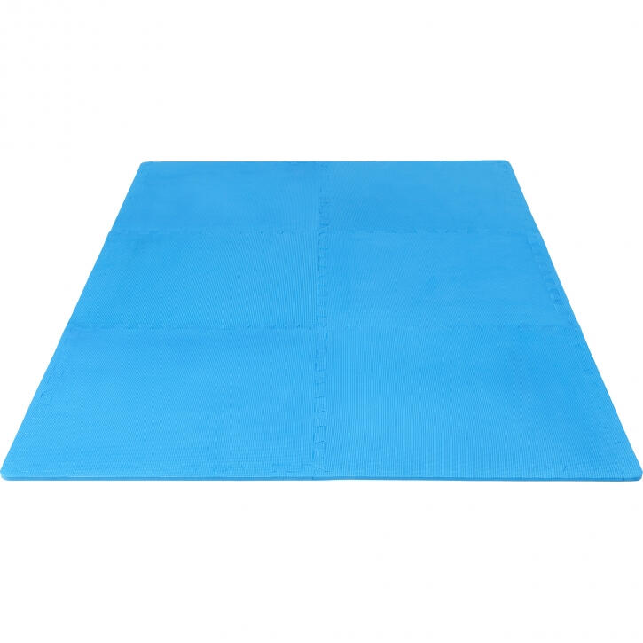 Vloermatten - Beschermingsmatten - 6 matten + 12 eindstukken - Blauw - Puzzel