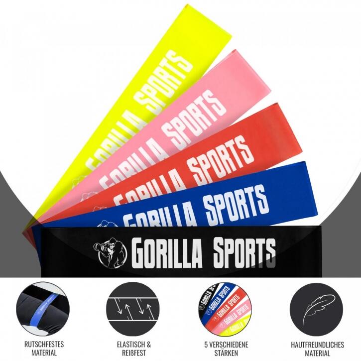 Banda Resistencia Fitness Gorilla Sports Azul 0,8 mm