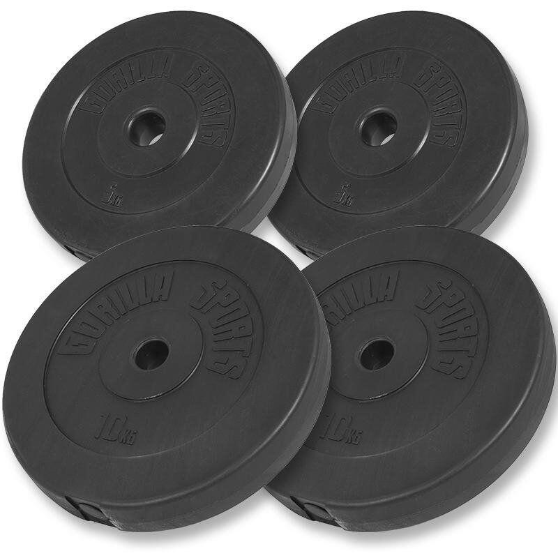 4 Pesas De 31 mm 2x5 kg y 2x10 gorilla 2x10kg 2x5kg.