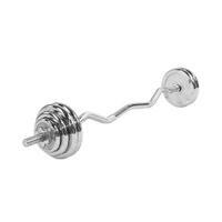 KIT HALTÈRE 35KG AVEC BARRE CURL + DISQUES CHROMÉS | MUSCULATION | 30MM/31MM