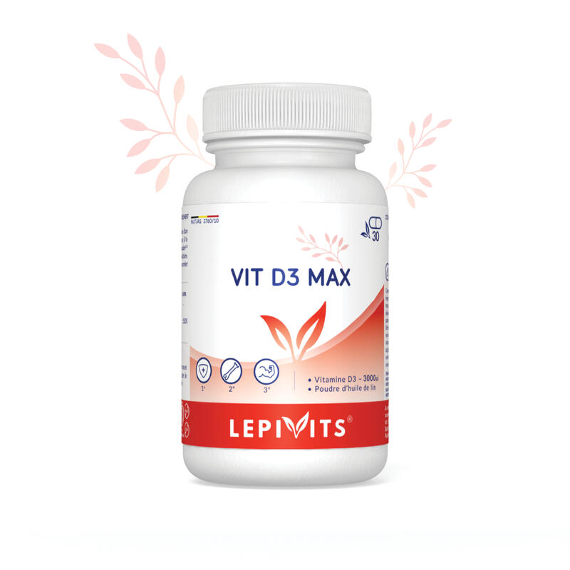 Vitamine D3 max - Muscles et os en bonne santé - 30 gélules