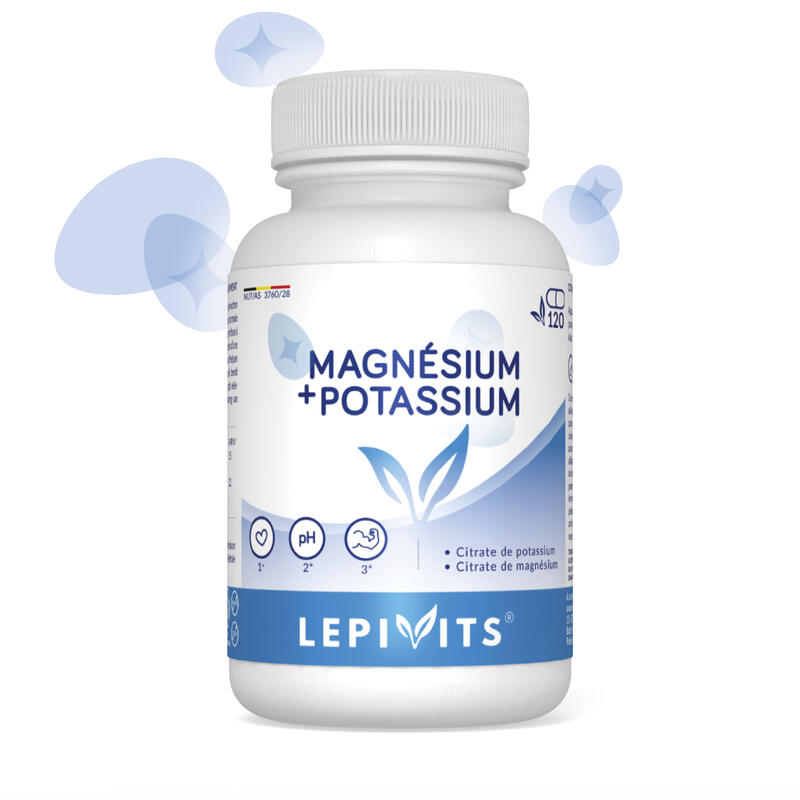 Magnésium + potassium - Fonction musculaire normale - 120 gélules vegan