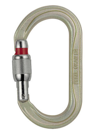 Petzl OXAN SCREW-LOCK — Mousqueton acier ovale verrouillage vis (témoin)