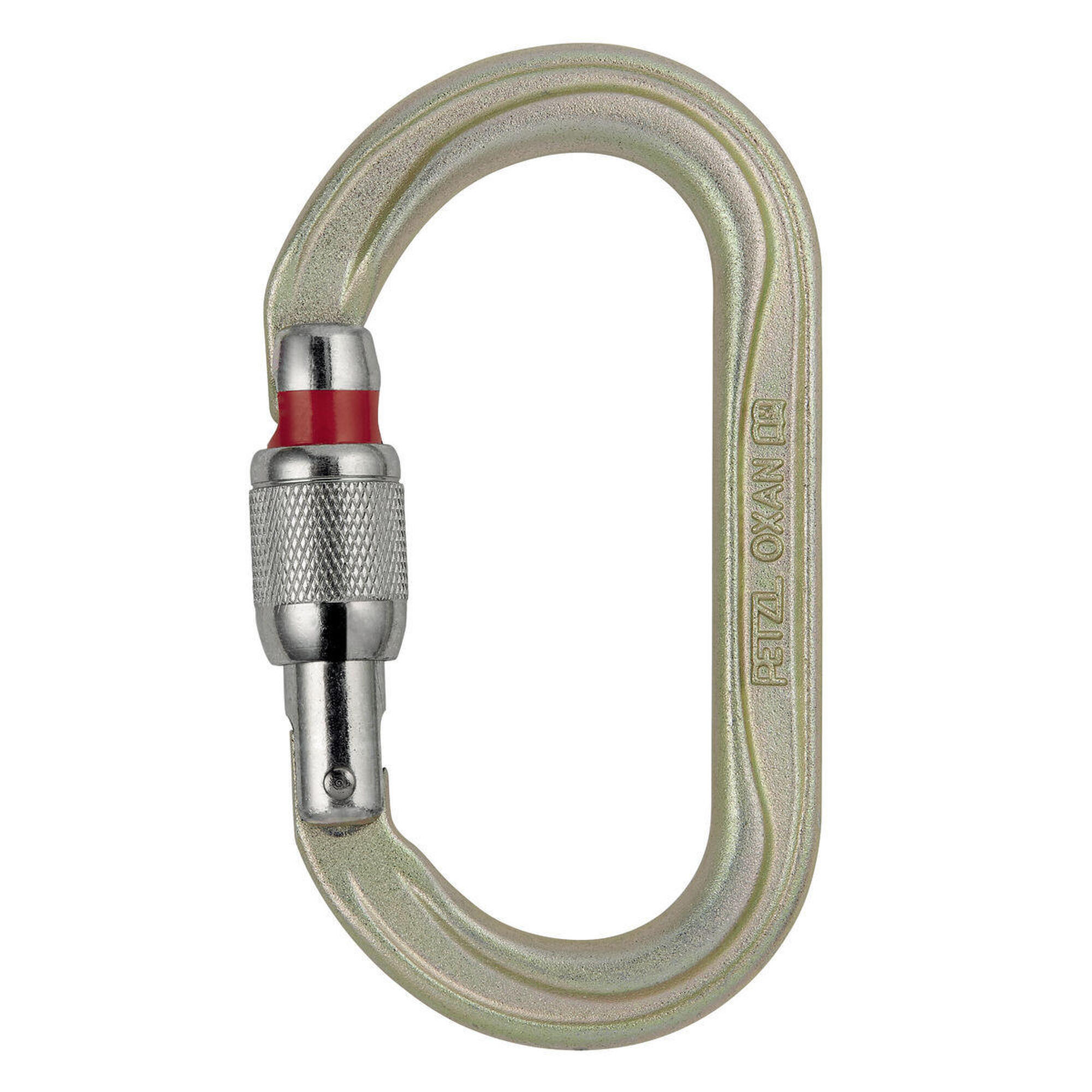Petzl - Petzl Oxan Screw-lock — Mousqueton Acier Ovale Verrouillage Vis (témoin) - Mousqueton - Gris|rouge - Taille Unique - Decathlon