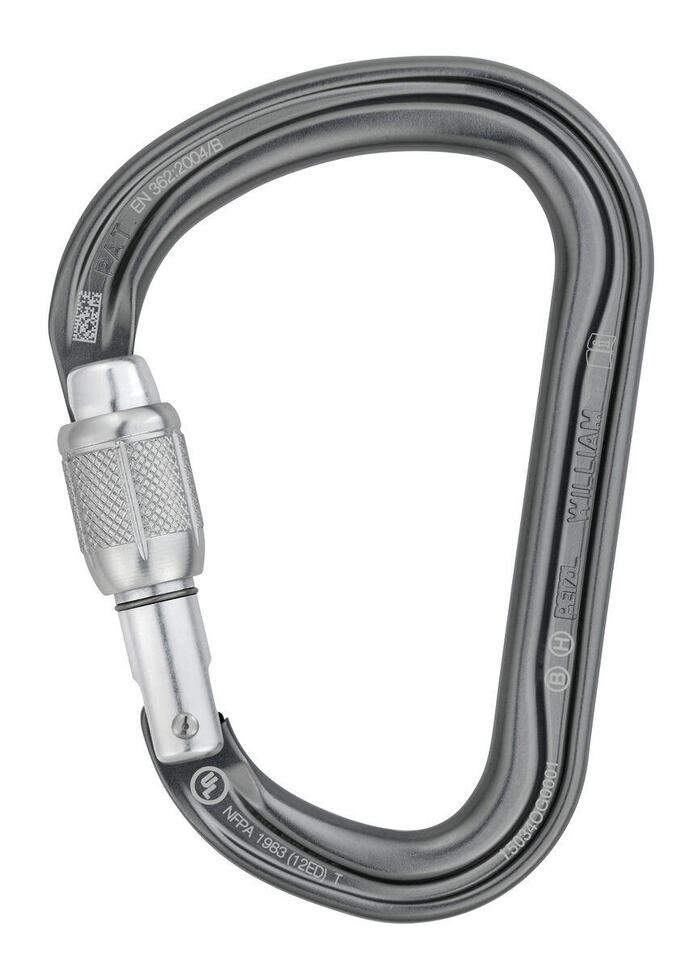 Karabinek Petzl William Screw-Lock - gray