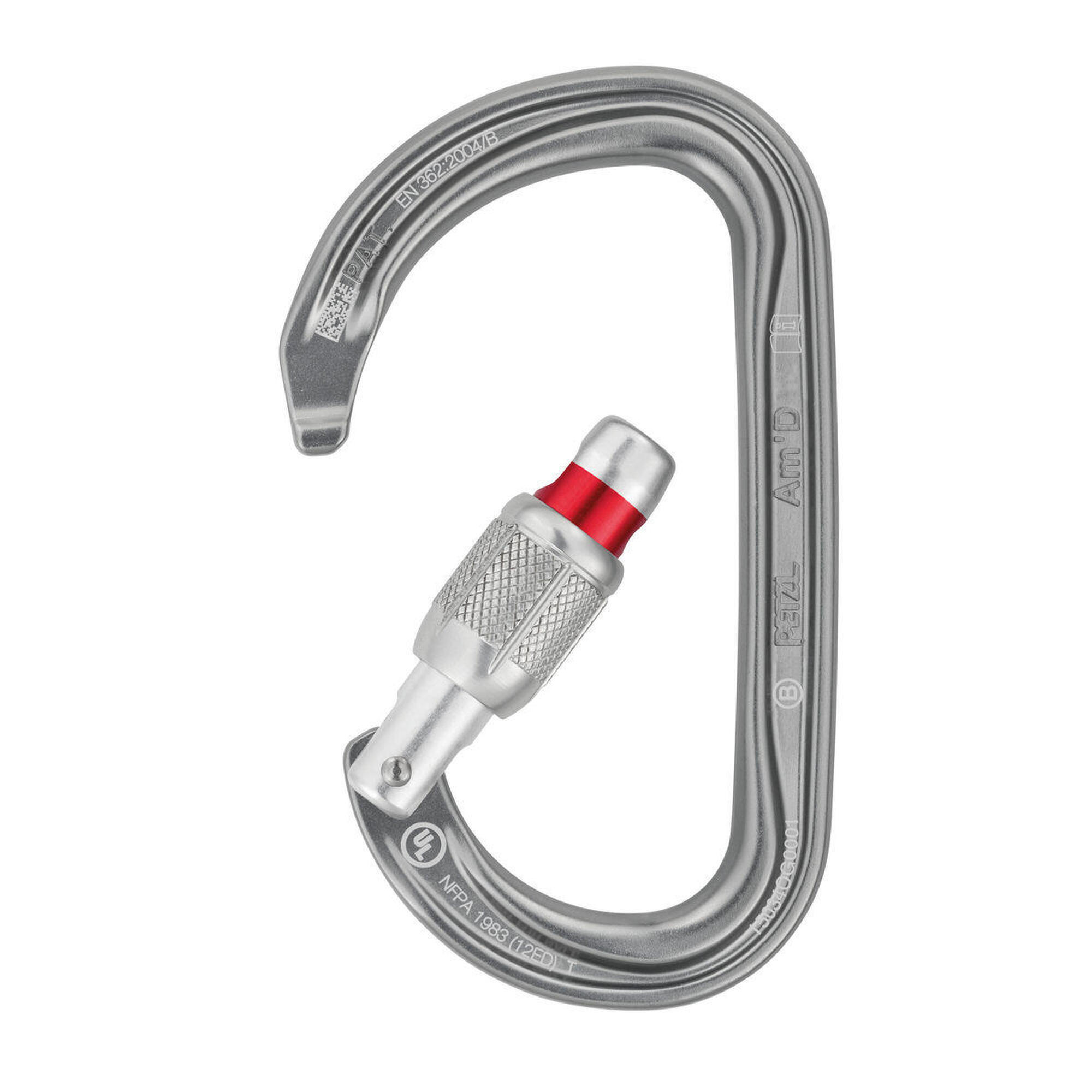 Mousqueton Petzl AmD Screw Lock alu 7000 with red witness 3/4