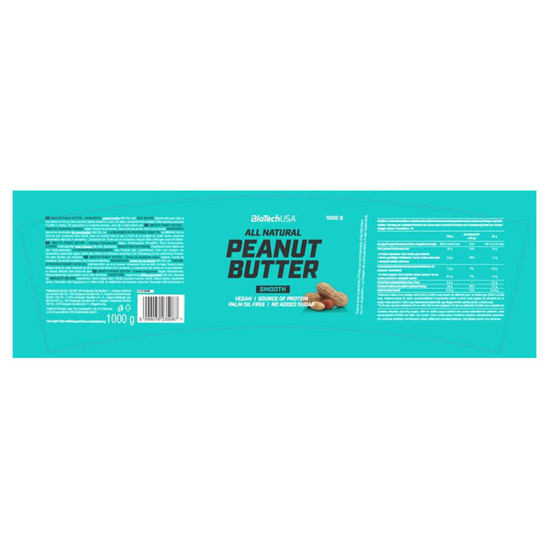 Beurres Protéinés | Peanut butter Biotech USA (1kg) | Smooth