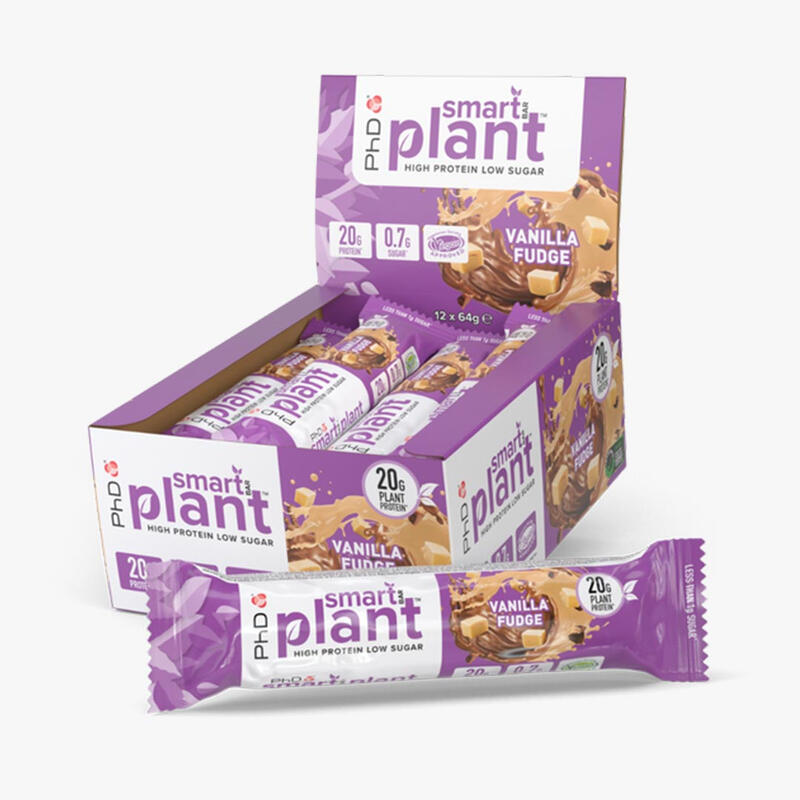 Barres vegan |  Barres vegan | Boîte smart bar plant (12X64g) | Vanille Caramel