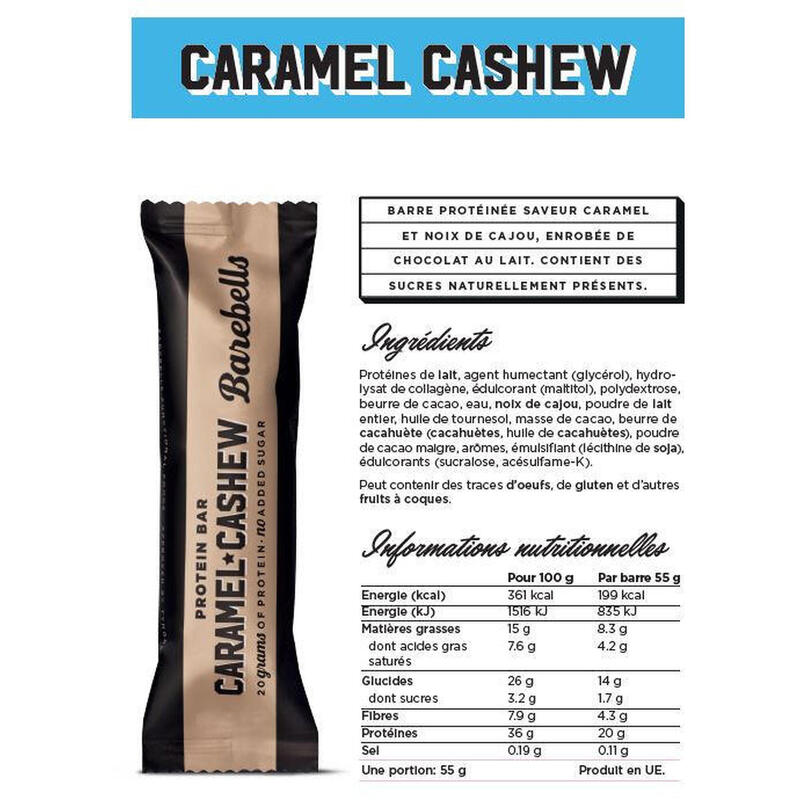 Barebells barre protéinée (55g) | Caramel Cashew