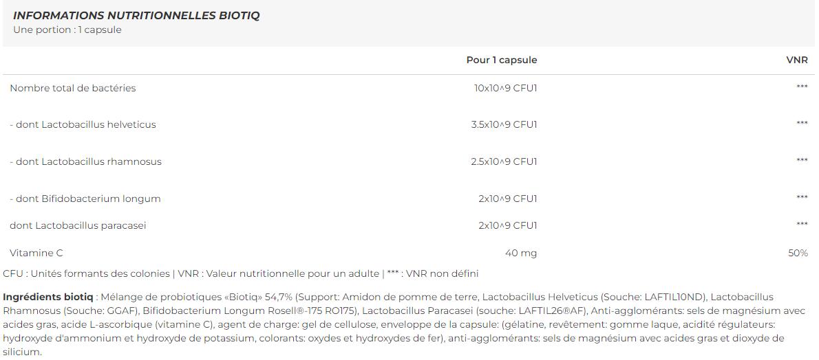 Probiotiques | Immune + Biotiq (36 caps) | 2/3