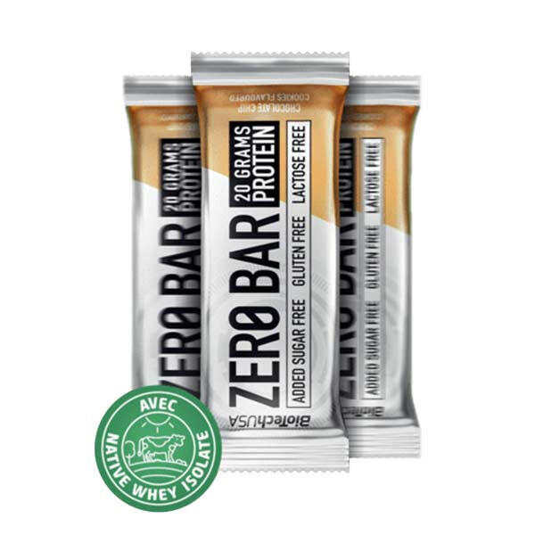 Barrita proteica Zero Bar 50 Gr 1 Ud Chocolate - Galleta - Biotech USA