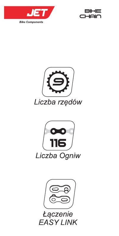 Łańcuch JET P9002 9 rz.1/2x11/128 " 116 ogniw srebrno-szary