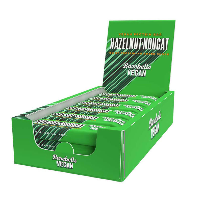 Barres vegan | Boîte Barebells barre vegan (12X55g) | Hazelnut et Nougat