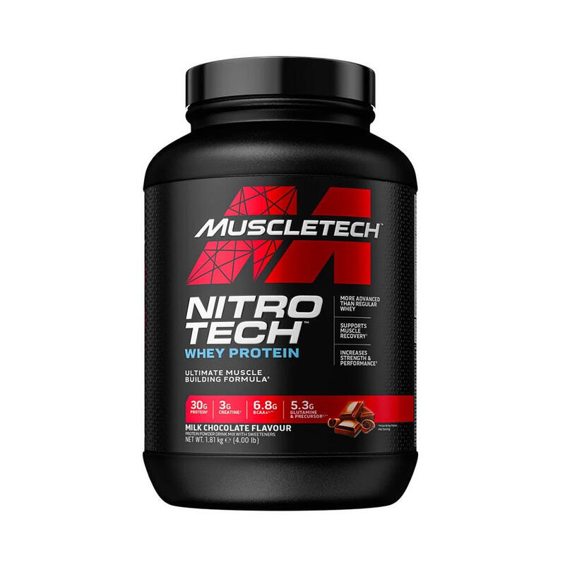 Mieszanka Białek MUSCLE TECH Nitro Tech Whey Protein - 1810g Budowa Sylwetki