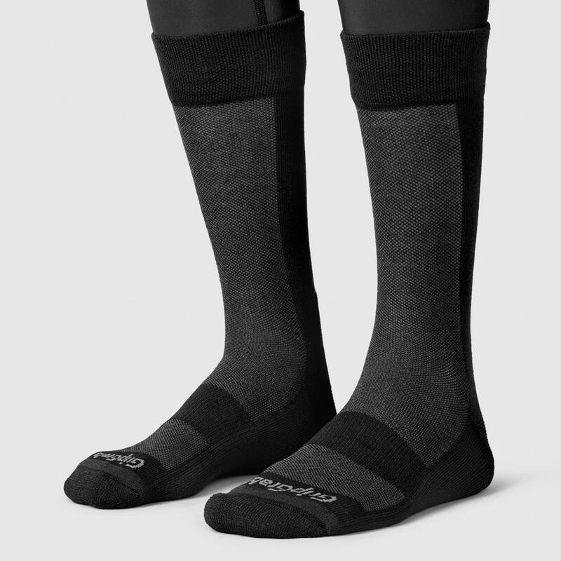 Chaussettes vélo d'hiver Alpine Merino High Cut noir
