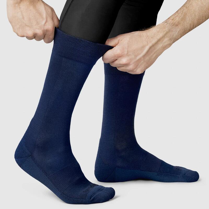 Chaussettes vélo d'hiver Alpine Merino High Cut navy