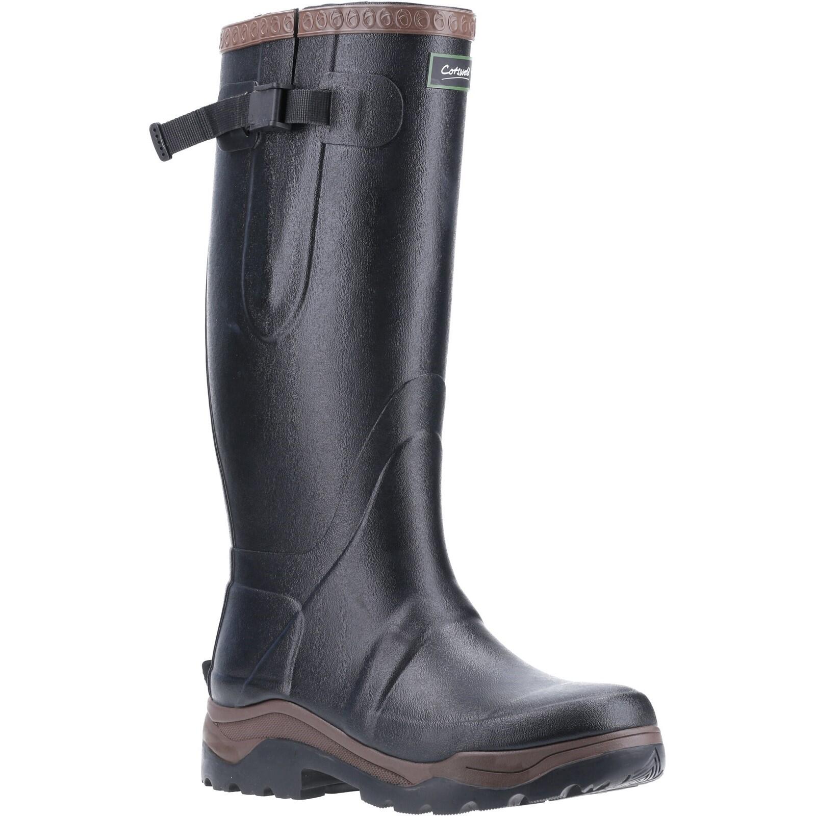 Compass Plain Rubber Wellingtons BLACK 2/3