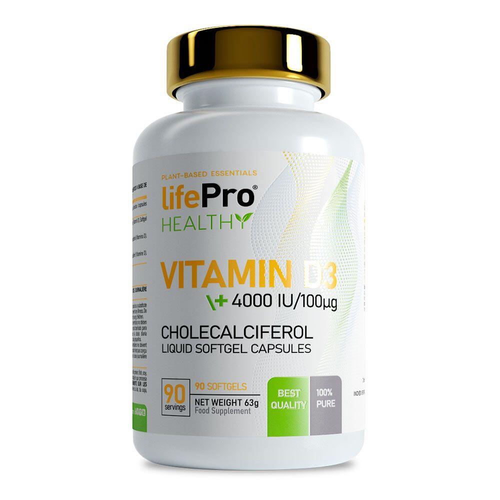 Vitamin D3 4000IU with Olive Oil - 90 Softgels LifePRO