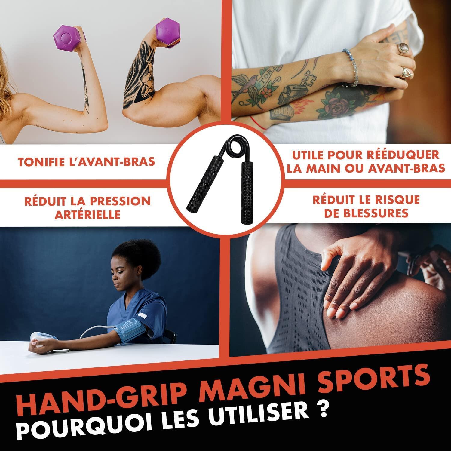 Poignée De Force Réglable 10-60 Kg - Hand Grip Pour Musculation Avant-Bras Et Poignet - Noir Antidérapant