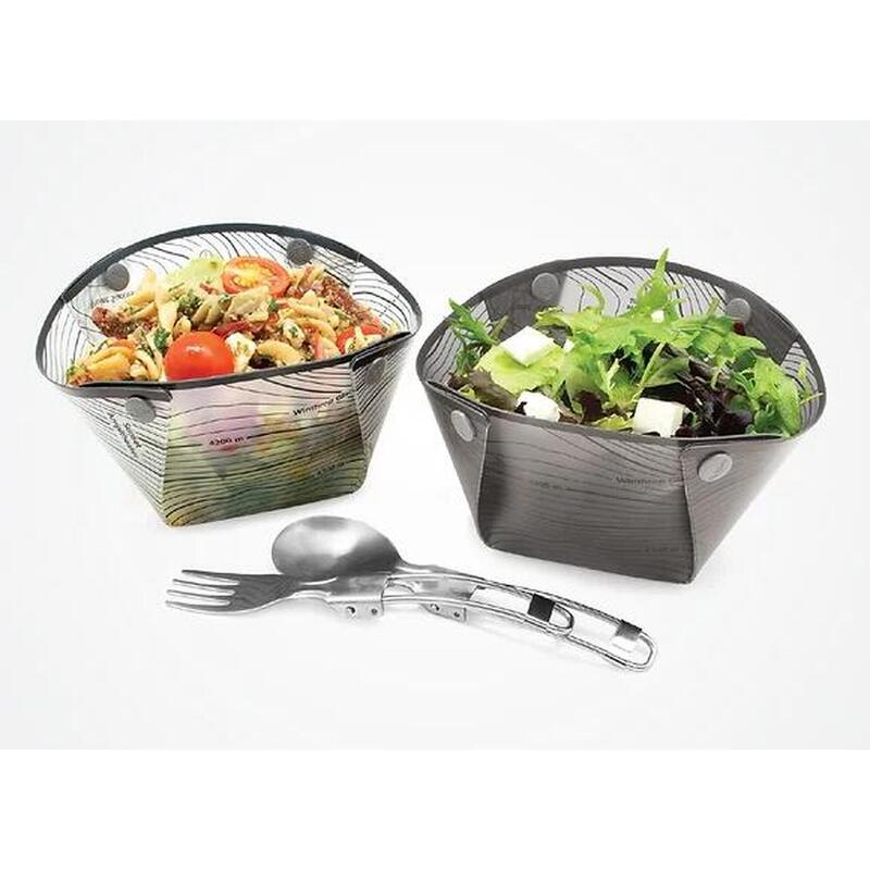 Think flat™ / Foldable A two-pack Bowl Set / Black & White