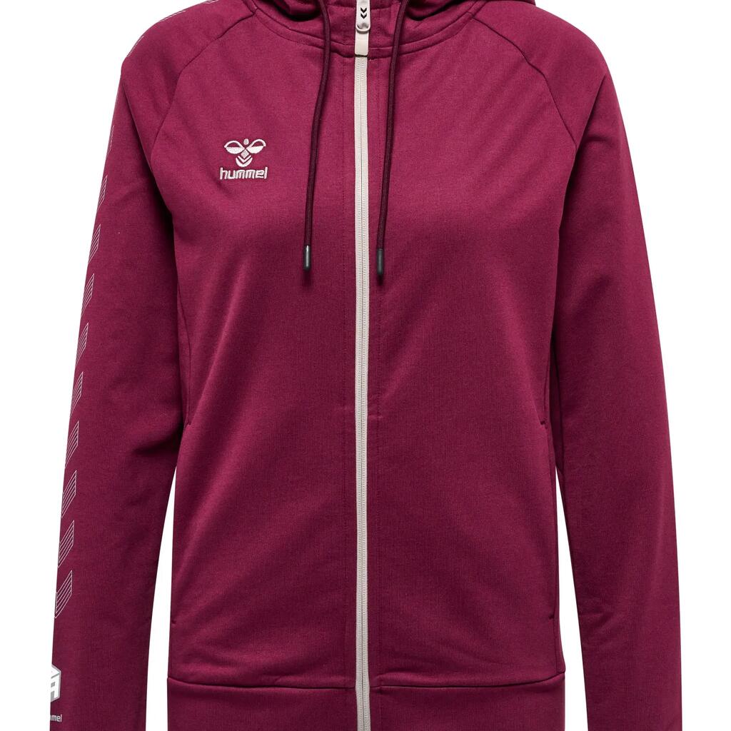 Women's cotton hooded zip sweatshirt Hummel Move Grid