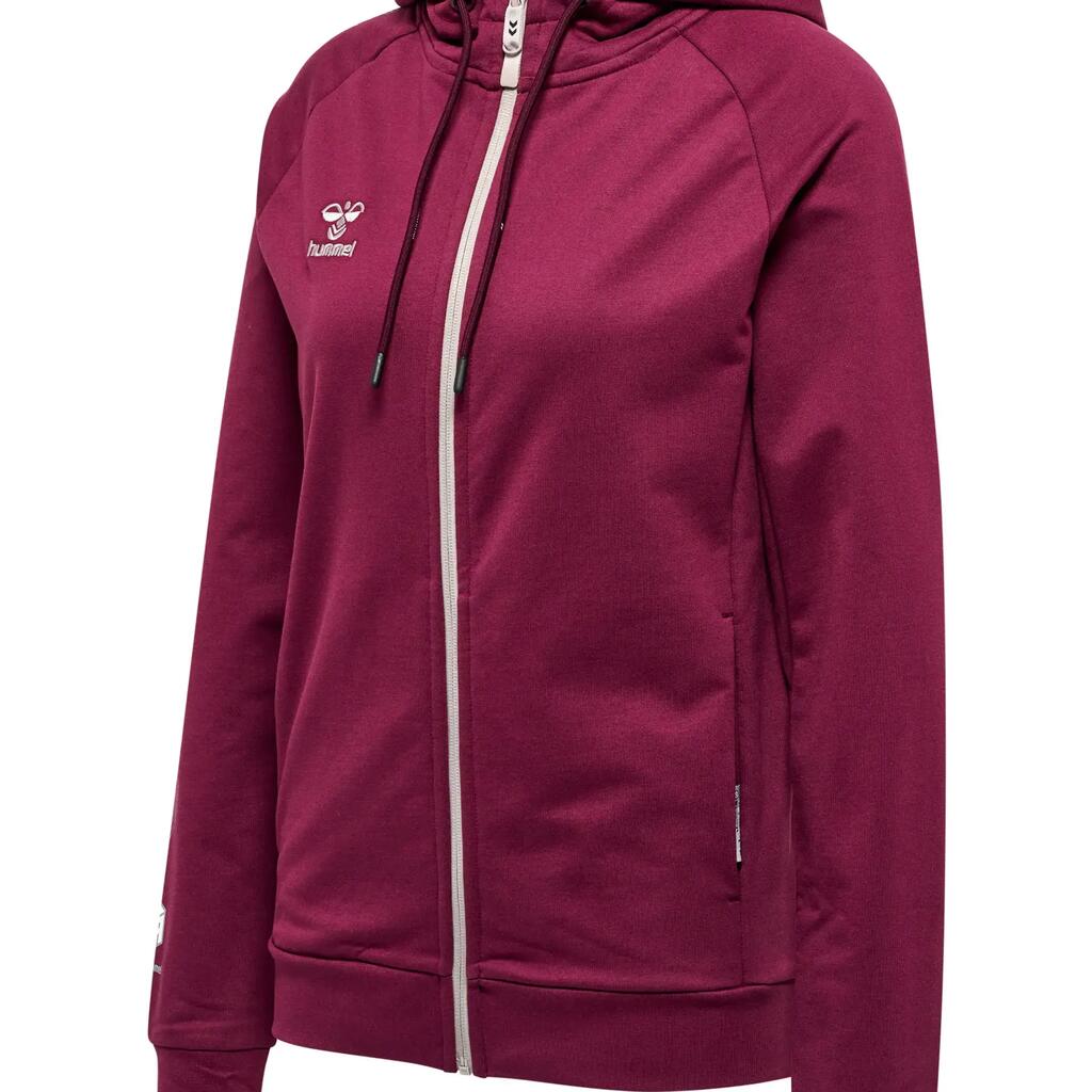 Women's cotton hooded zip sweatshirt Hummel Move Grid
