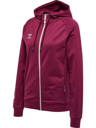 Sudadera con capucha y cremallera de algodón para mujer Hummel Move Grid