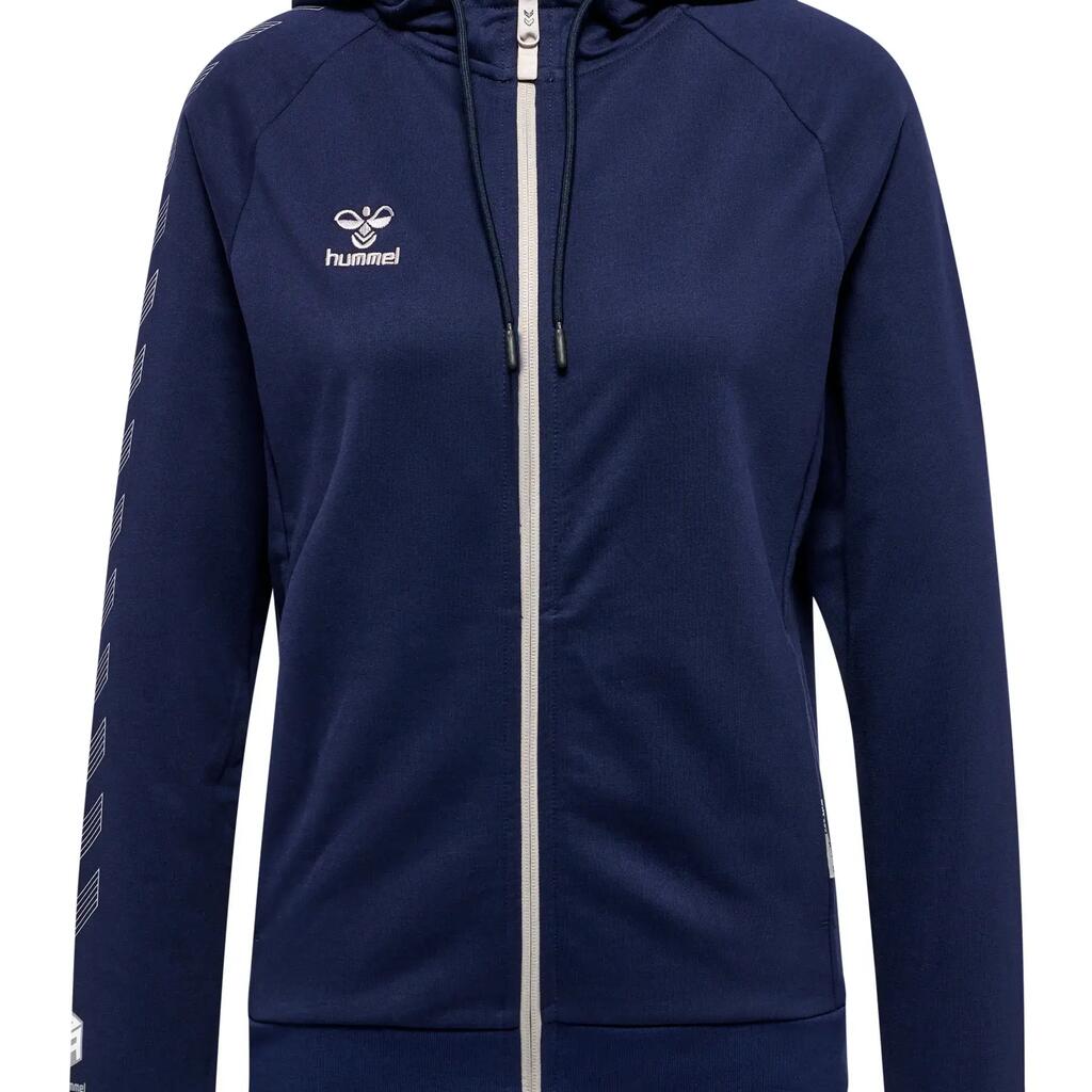 Women's cotton hooded zip sweatshirt Hummel Move Grid