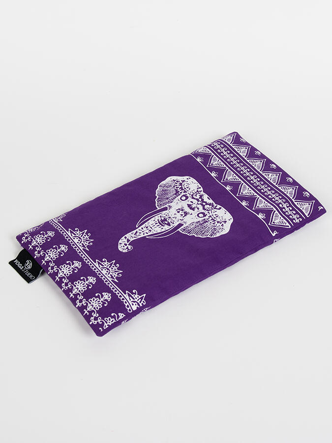 Yoga Studio Linseed Eye Pillow - Purple Aztec Elephant 1/2
