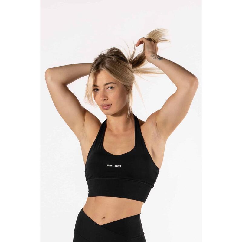 Fitness Top/Soutien Desportivo 'Halter' Preto