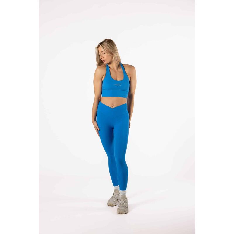 Fitness Sportbeha met Halter Sluiting/Halter Bra Blauw