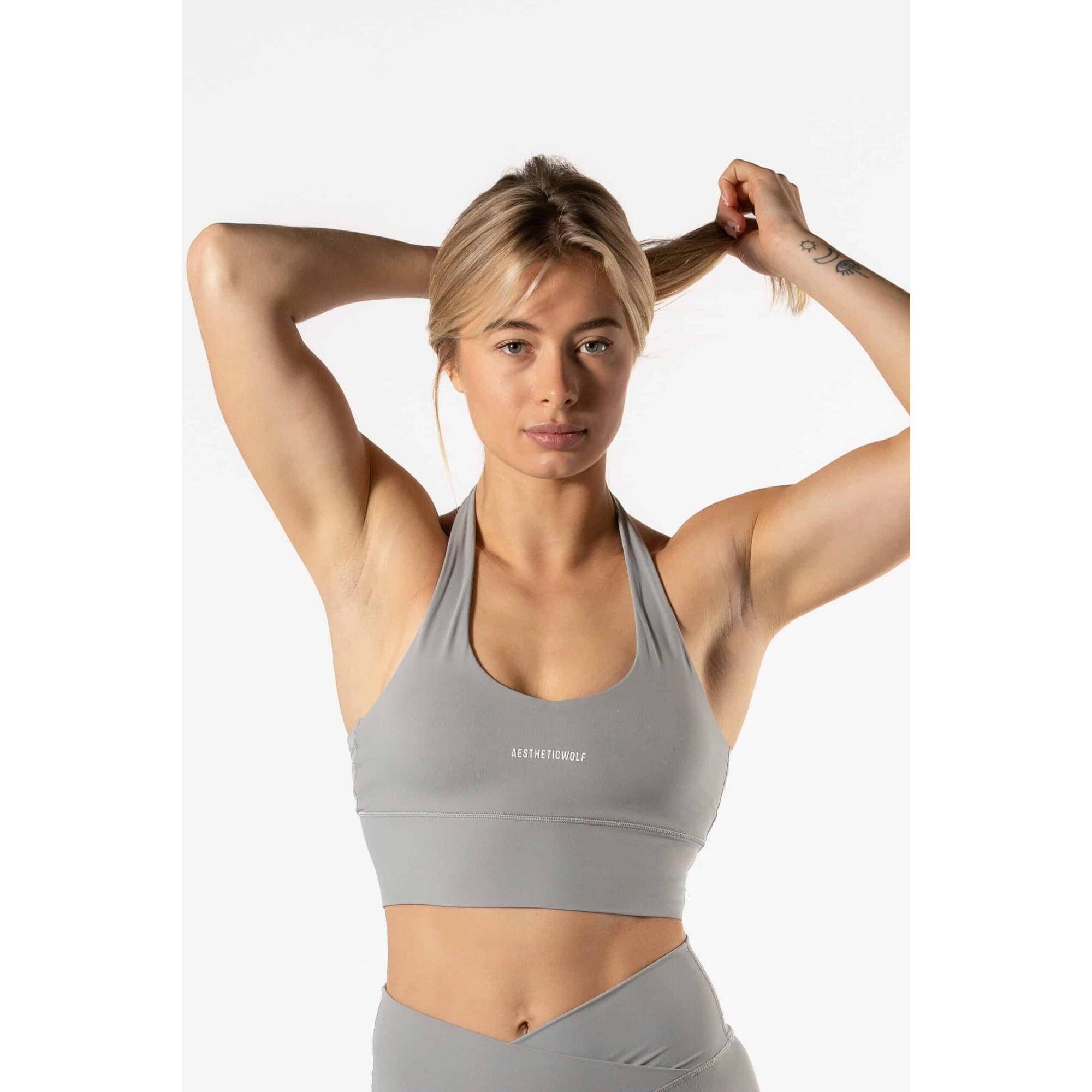 AESTHETIC WOLF Halter Sport-BH Fitness Grau